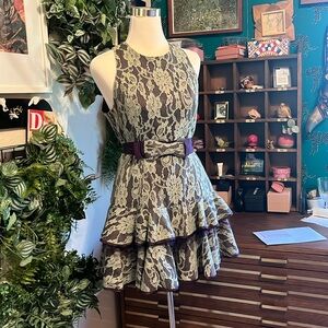 Forever 21 Green Purple Lace Dress sz L